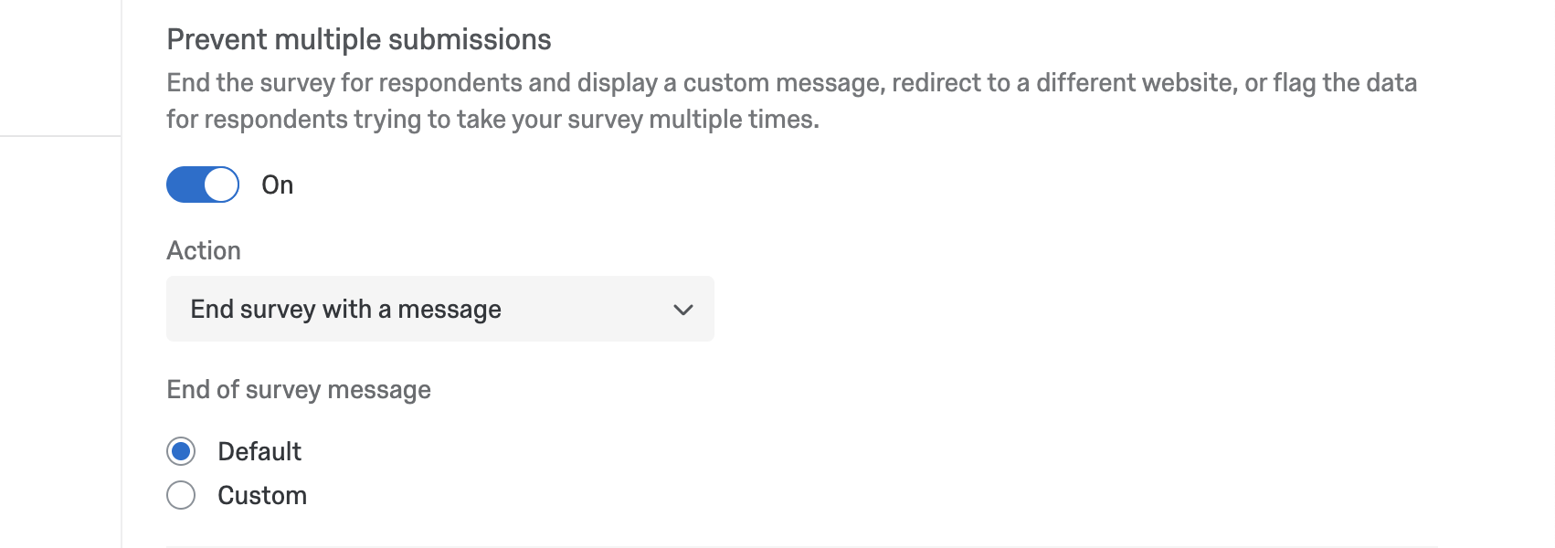 Toggled on. More actions appear
