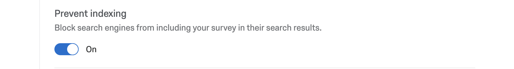 Prevent indexing toggle