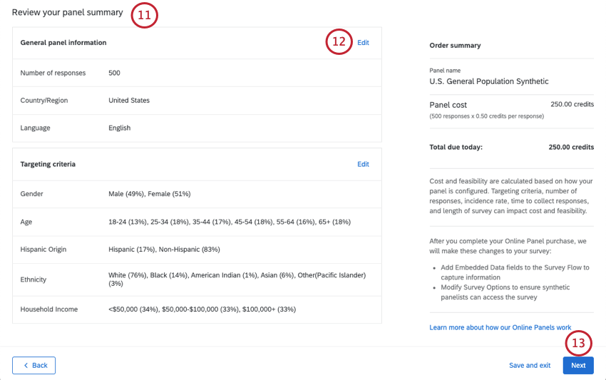 zusammenfassung des erstellten Panels