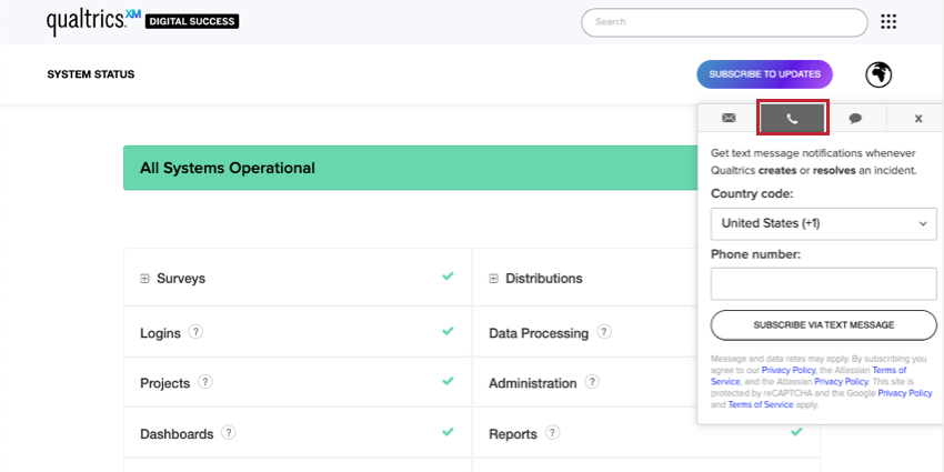 Modal, das über die Abonnementdrucktaste erweitert wird, mit der Sie eine Telefonnummer eingeben können
