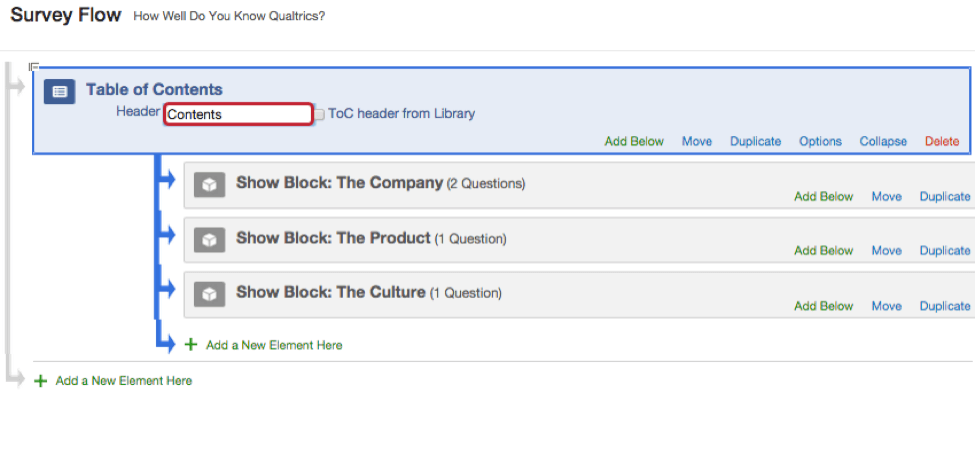 Header field of a Table of Contents that says Contents