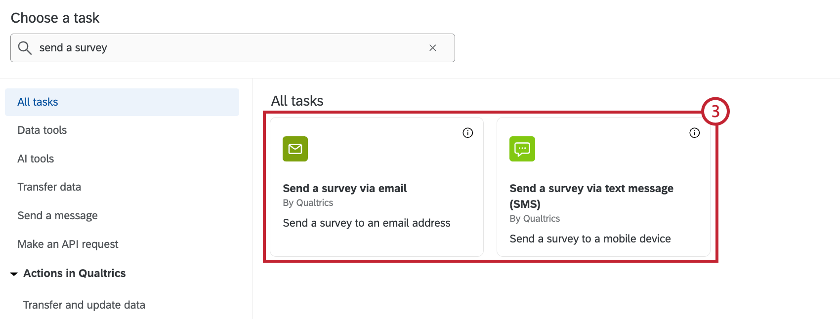 auswahl einer Aufgabe innerhalb eines Workflows