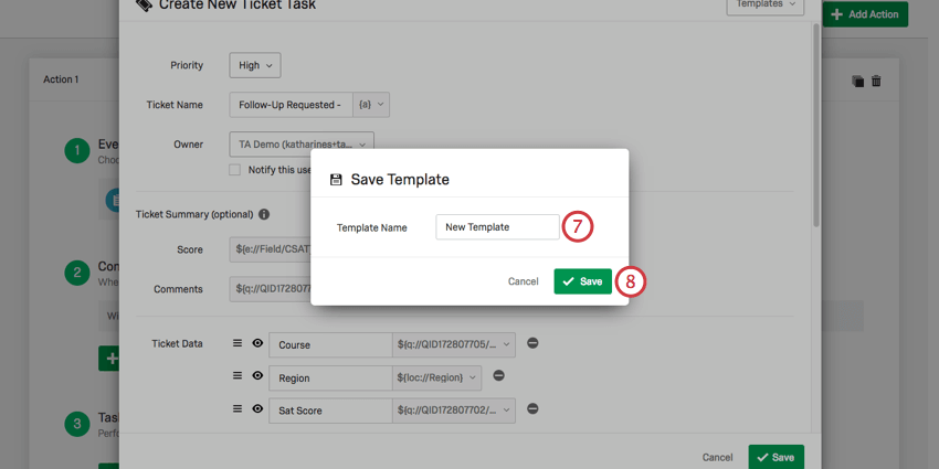Naming and saving the template