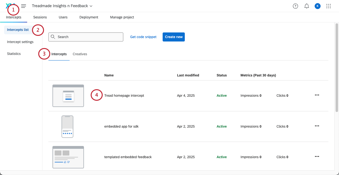 abrir uma interceptor individual para testá-la