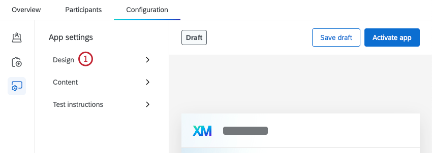 botão de design destacado nas configurações do aplicativo