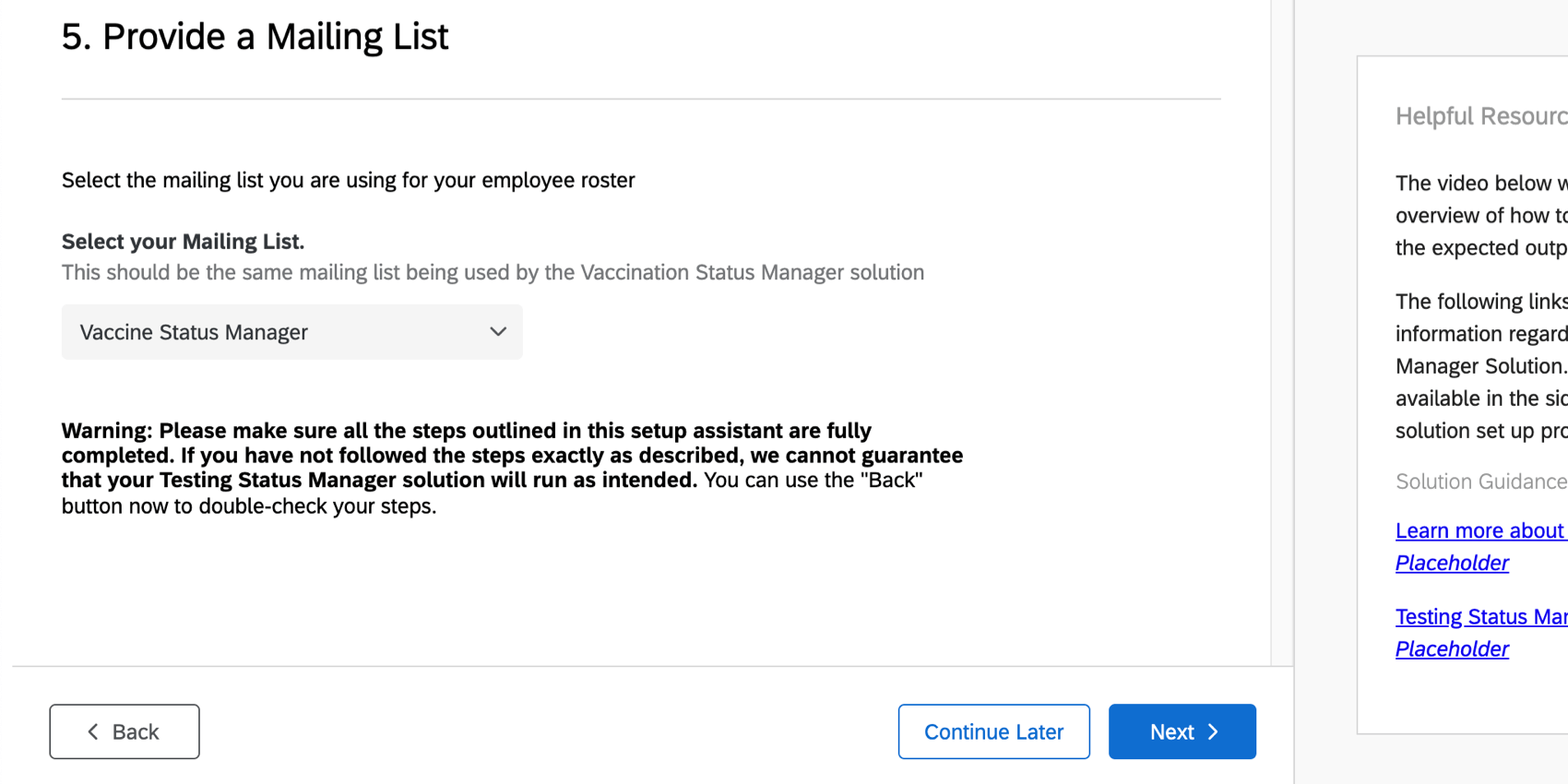 Bild der Mailingliste, die im Setup des Manager:in ausgewählt wurde