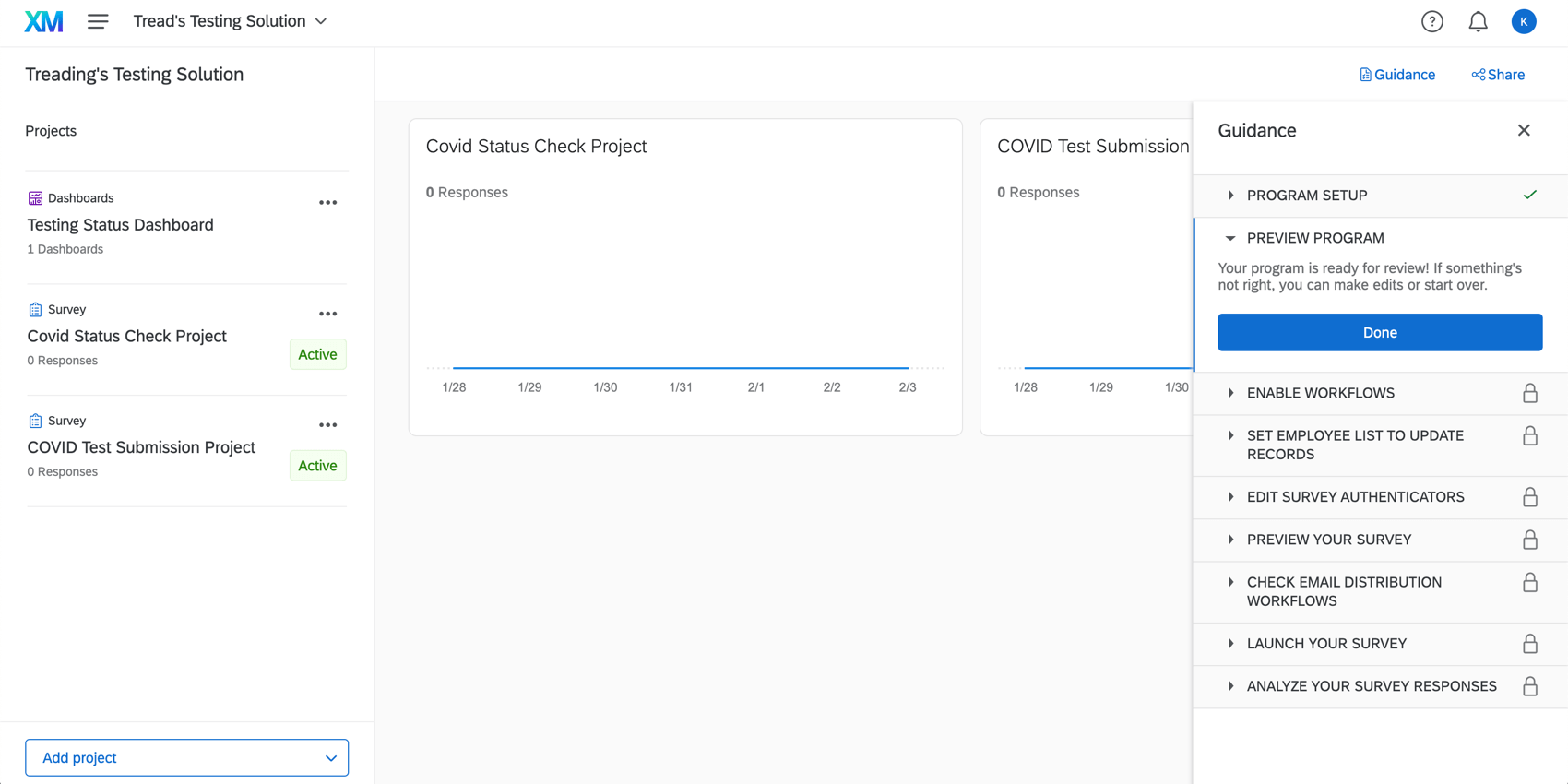 Imagen del programa con todos los proyectos dentro