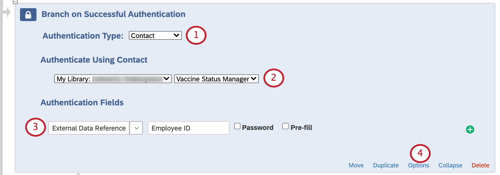 Image of an authenticator in the Survey flow