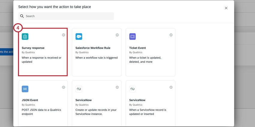 Imagem da nova janela com listas de eventos, evento pesquisa na parte superior