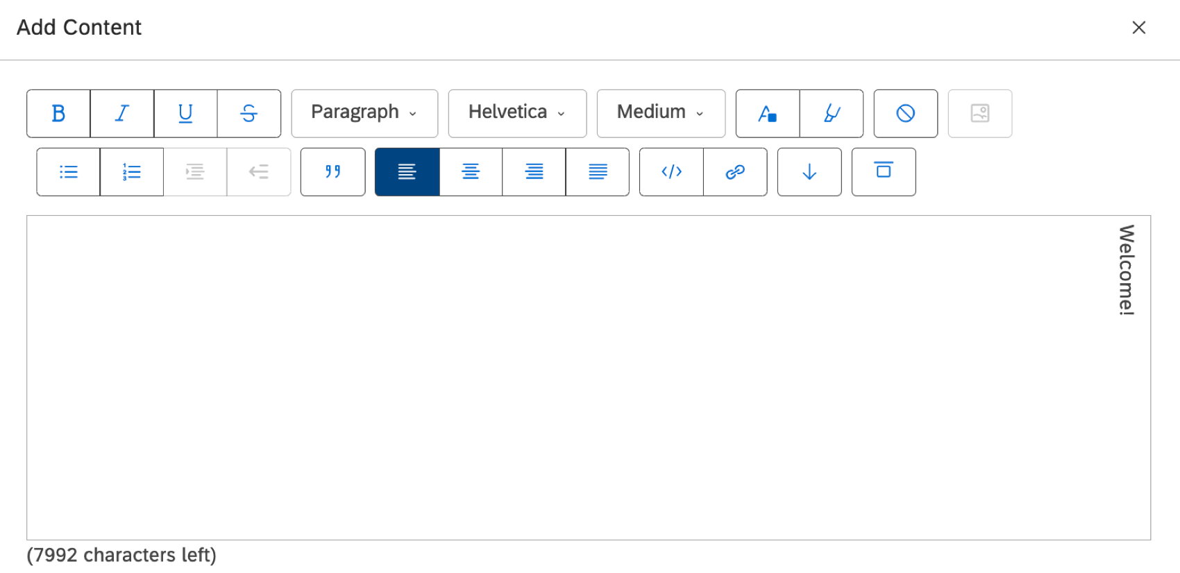 le mot accueil écrit verticalement, en commençant par le haut et en terminant par le bas.