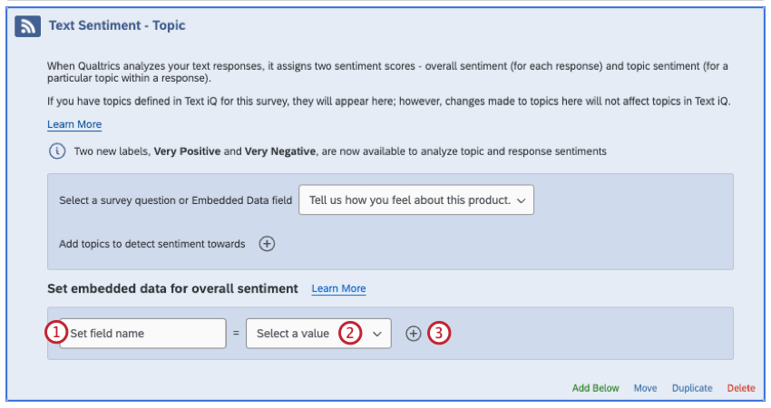 Adding sentiment fields