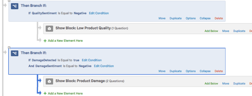 des branches pour différentes conditions