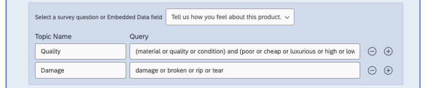 Topics defined as below