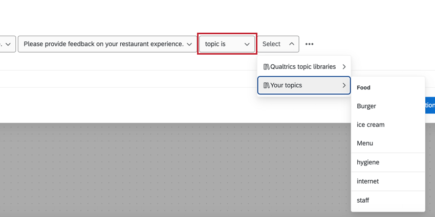 using the "topic is" condition