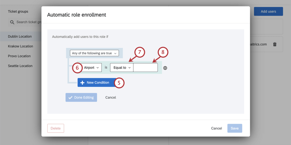 Erstellen einer Bedingung