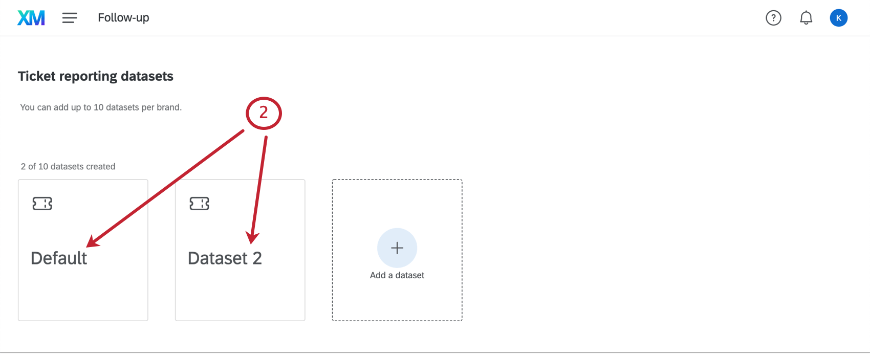 Datasets listed as tiles on the page
