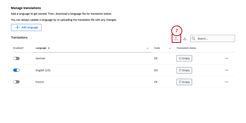licona di caricamento è una piccola freccia verso lalto