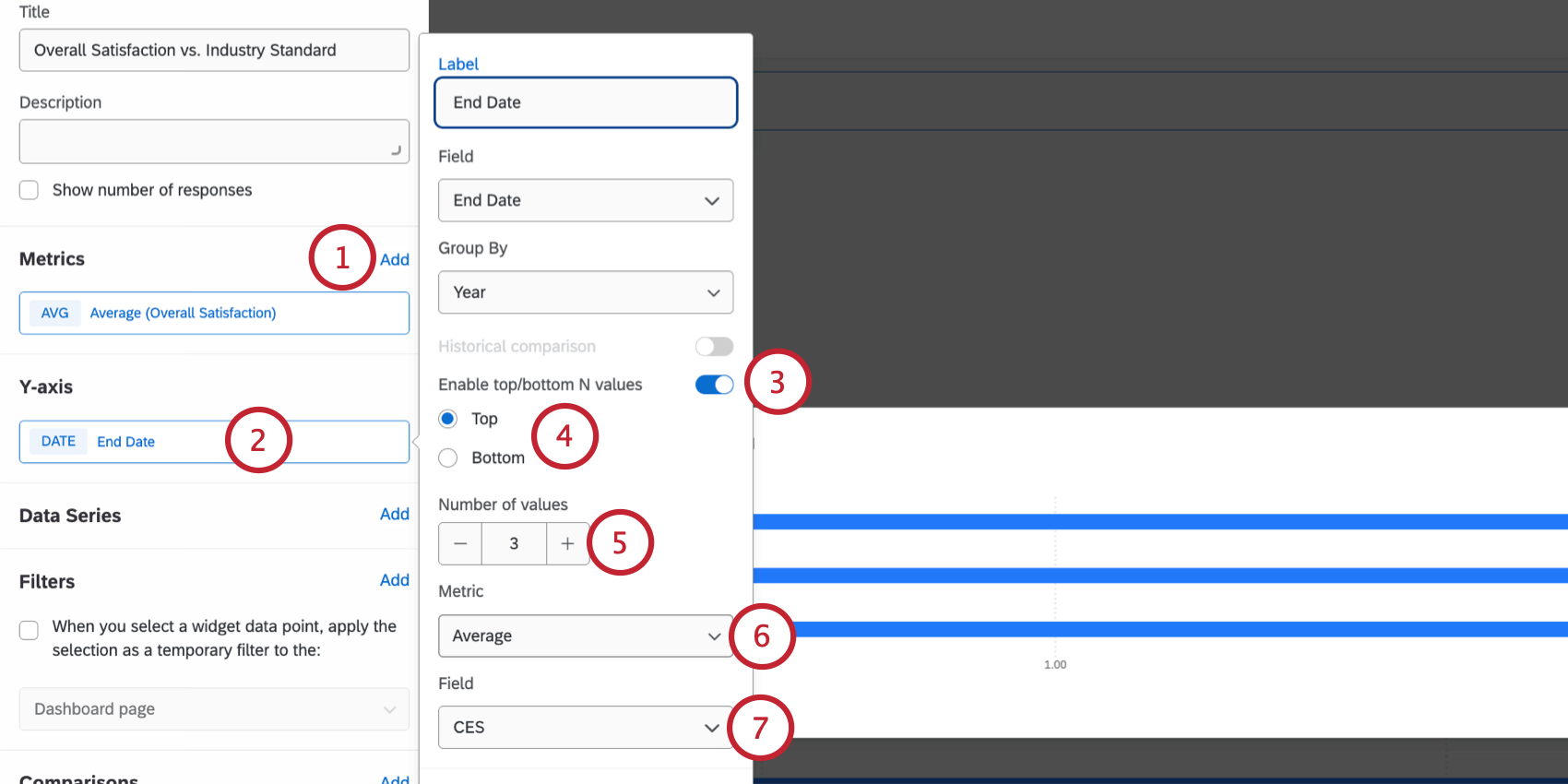 limiter un widget aux seules valeurs supérieures ou inférieures dune métrique