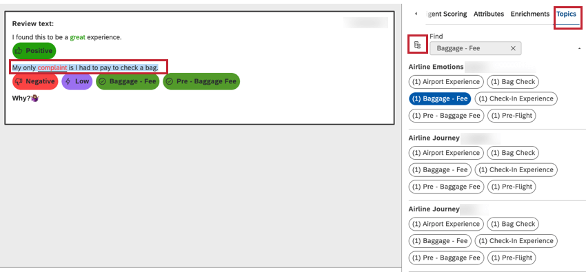View topics assigned to sentences in the document.