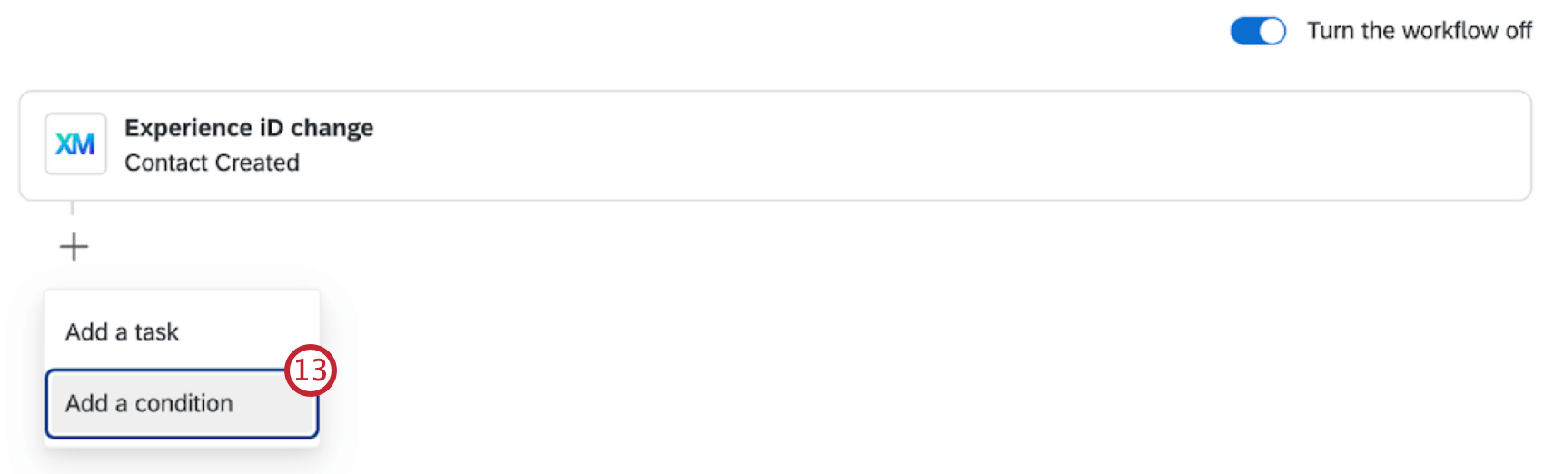ボタンをクリックして条件を追加する。