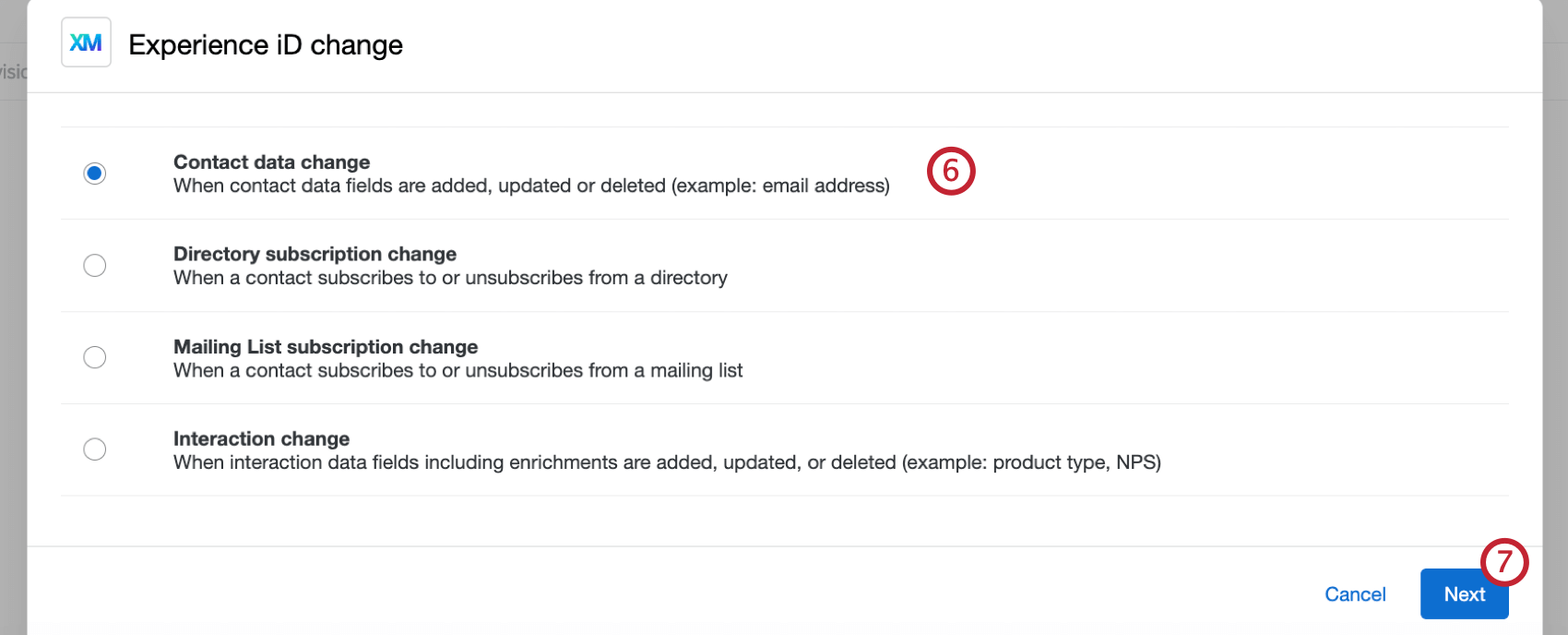 Auswahl der Kontakt als Auslöser des Workflow