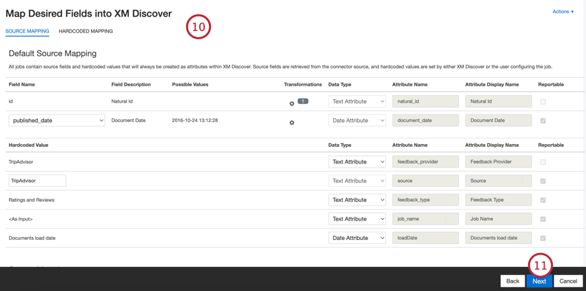 データマッピングの調整