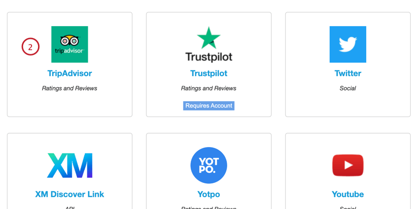 selezione del connettore TripAdvisor