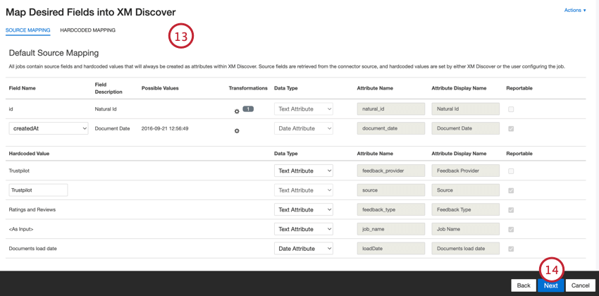 adjusting data mappings