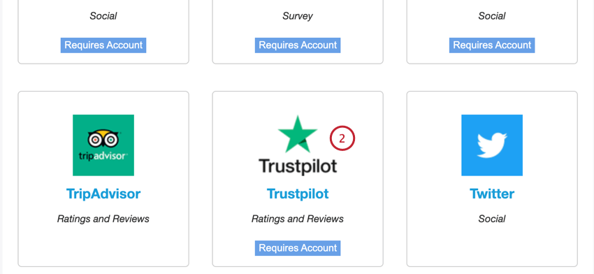 choosing the Trustpilot connector
