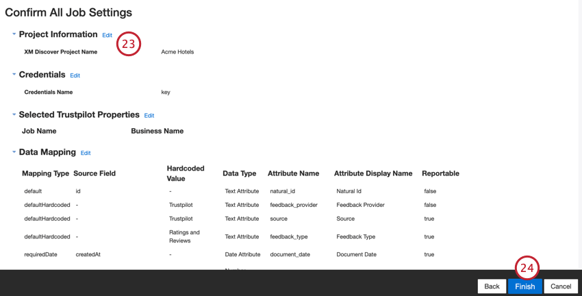 Jobeinstellungen überprüfen und sichern