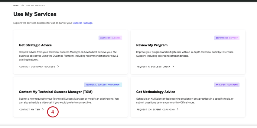 contact my technical success manager button