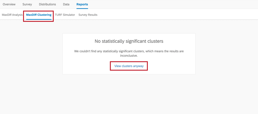 laffichage des clusters de toute façon du texte dans longlet clustering lorsque les clusters ne sont pas significatifs