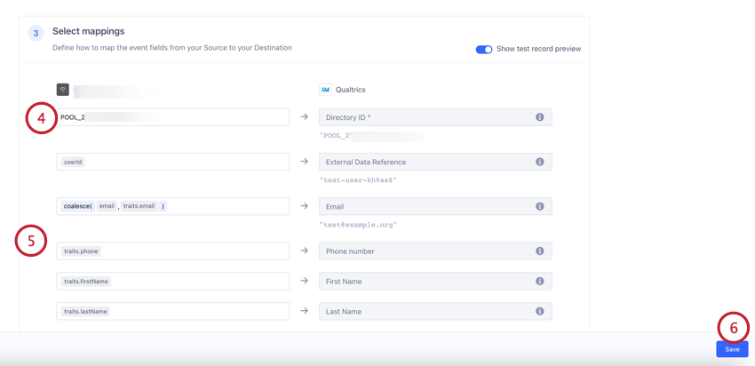 mapping directory id and saving