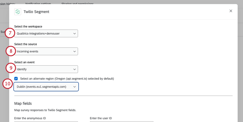 le choix dun espace de travail, dune source et dun évènement