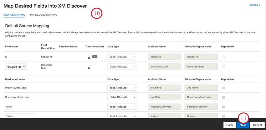 adjusting data mappings