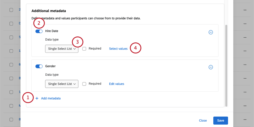 metadata settings for 360