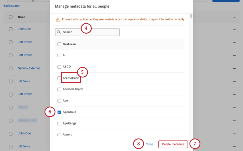 new modal opens where you manage metadata