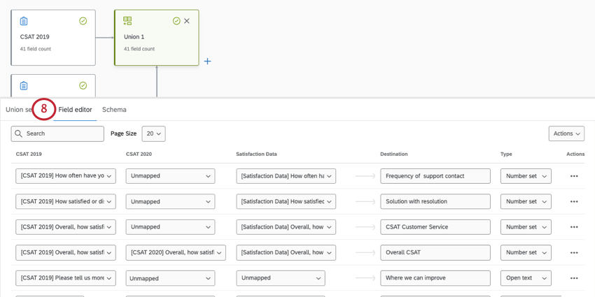下部メニューの［フィールドエディター］タブ