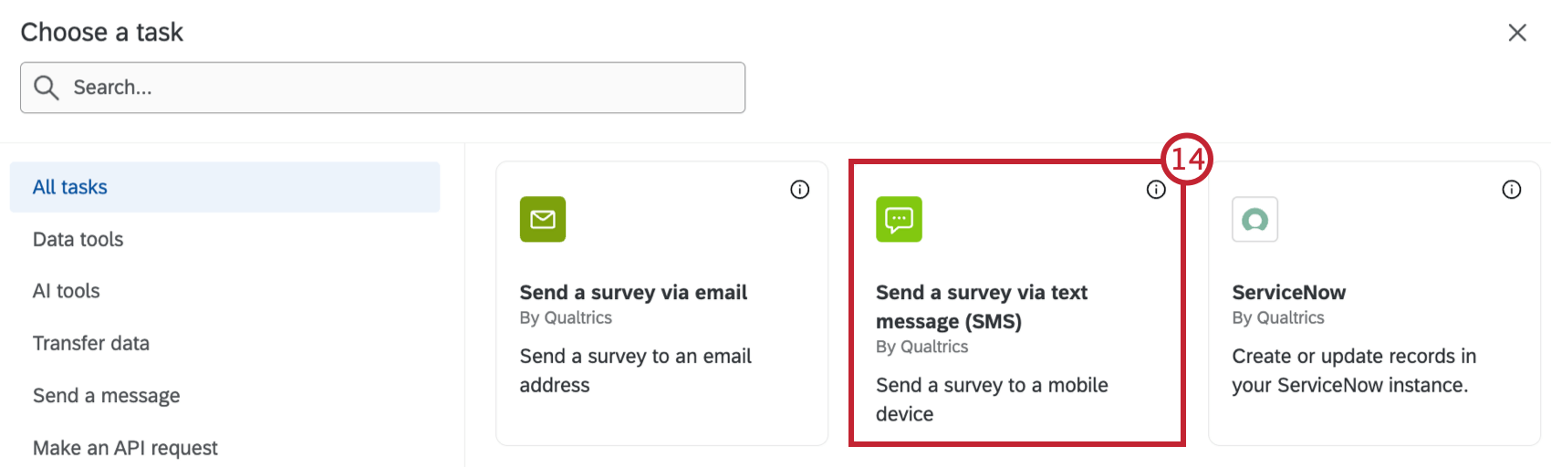 Image of sms task in task window