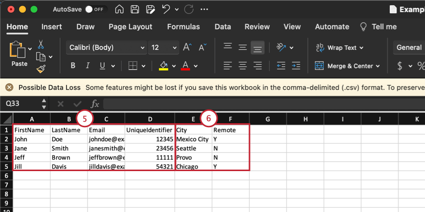 building a spreadsheet with information for importing 360 participants with metadata
