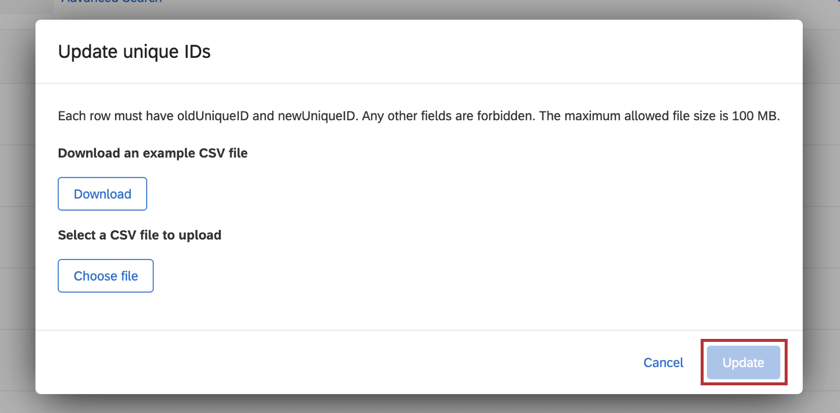 ユニークID更新ボタン