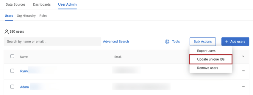 ユニークID更新ボタン