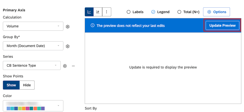 Puede hacer clic en Actualizar vista previa y ver sus últimas actualizaciones usando nuevos datos en el modo de vista previa.