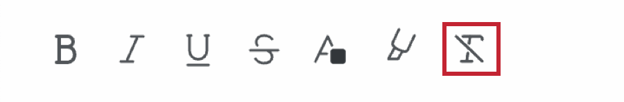 clear formatting icon