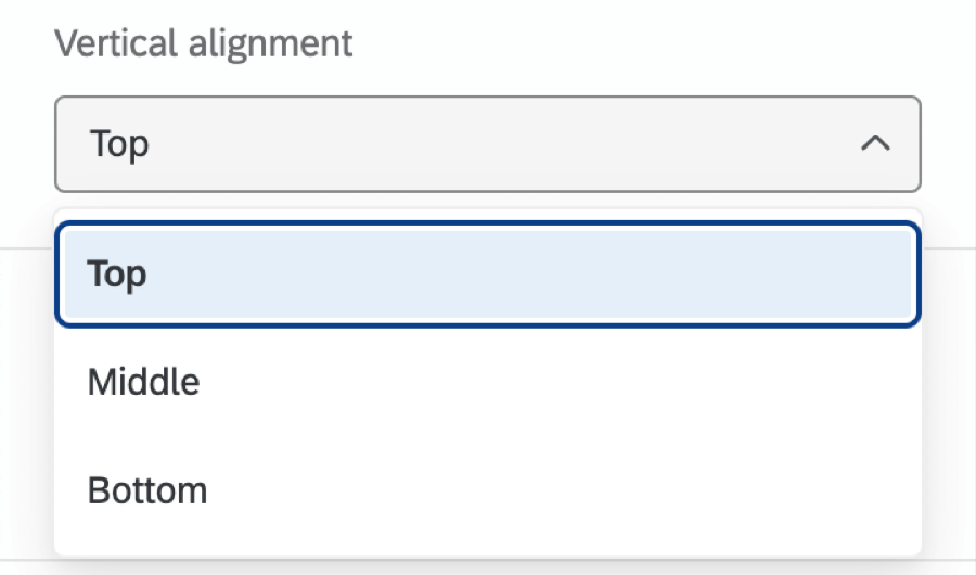 vertical alignment options