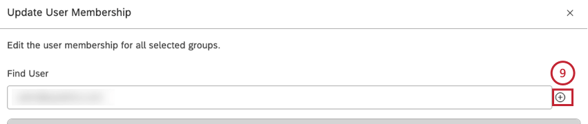 Expanda o menu de ações avançar do grupo. Selecione Update User Membership (Atualizar associação de usuários).