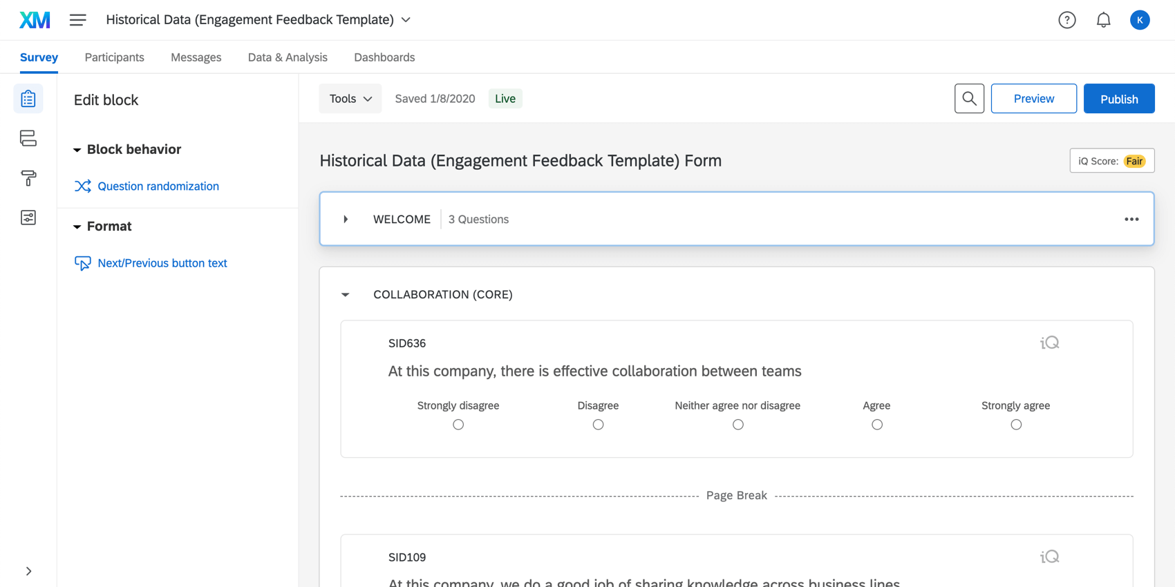 Survey editor in the Historical EX project