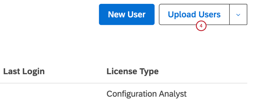 Click the Upload Users button to upload users for the first time.
