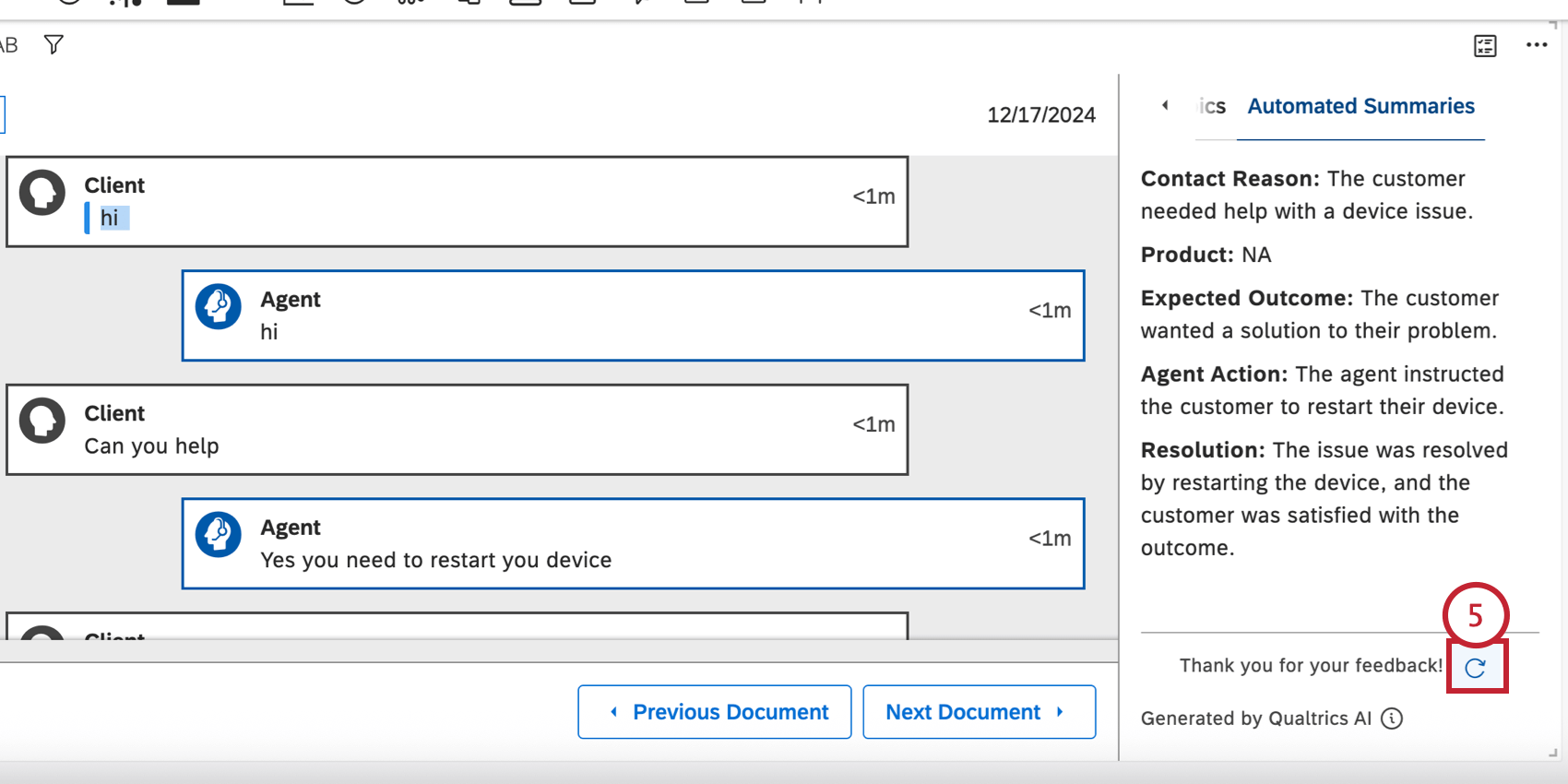 regenerar o resumo, se necessário