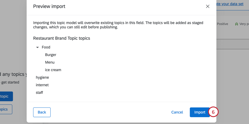previewing and importing the model